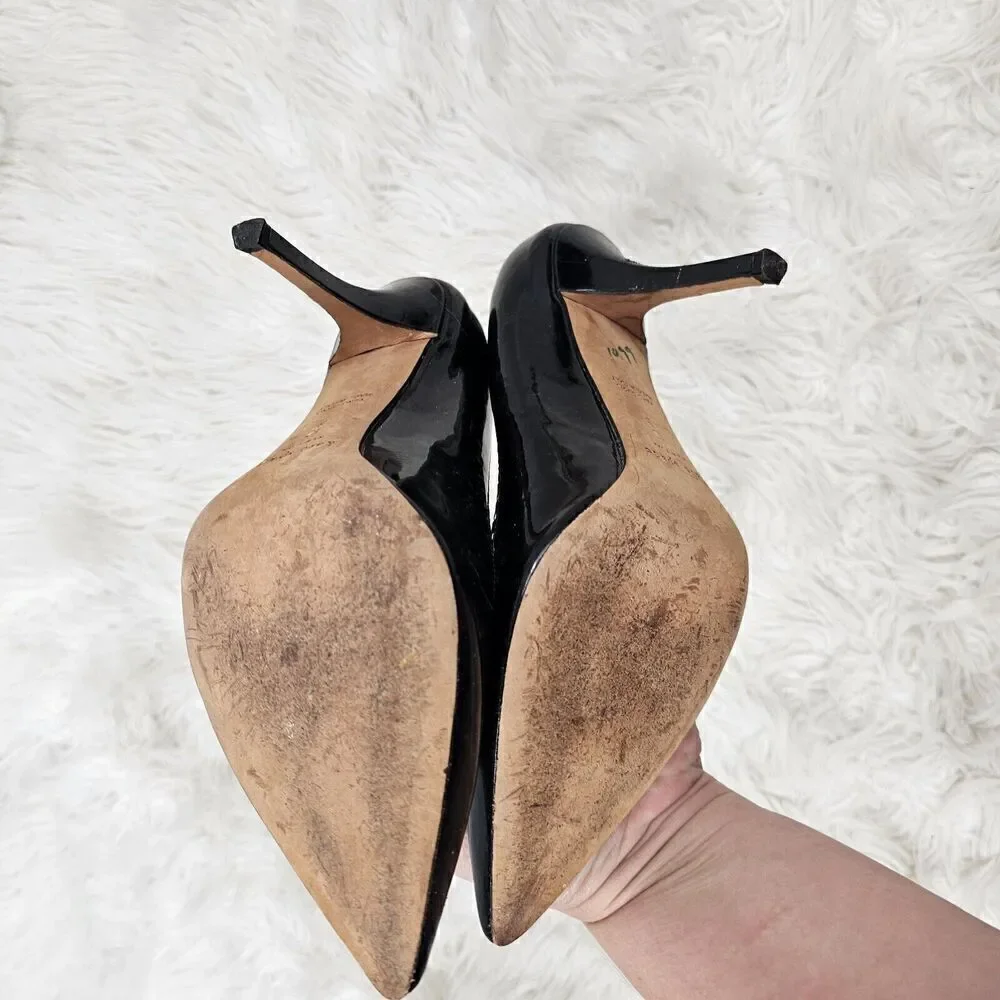 Kate Spade New York Patent Leather Pointed Toe Pina Pumps Black Women's Size 10B